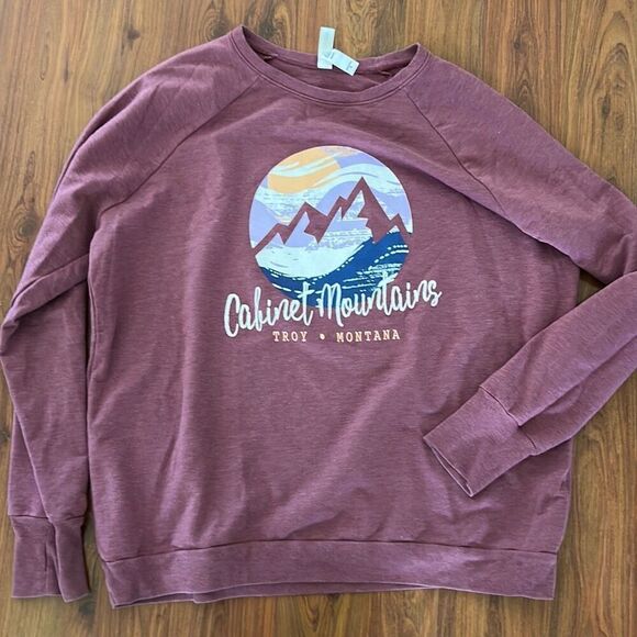 NWT Ouray Heather purple cabinet mountains Troy Montana sweatshirt L lightweight - Picture 1 of 5